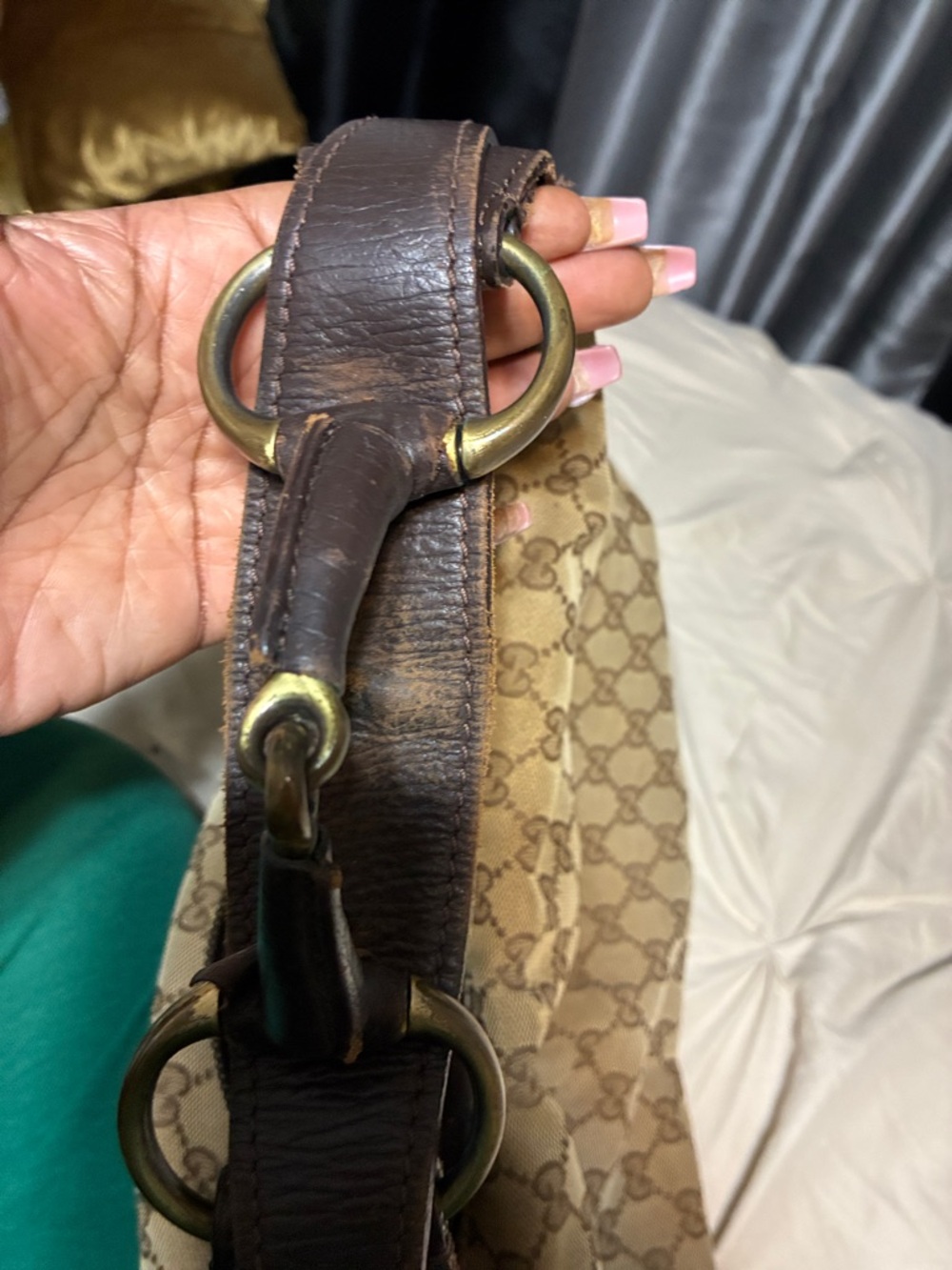 Gucci Beige and Brown Monogram Hobo Bag - Picture 8 of 8